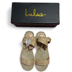 Utella Natural Espadrille Ankle Strap Flat Sandals- Size 9